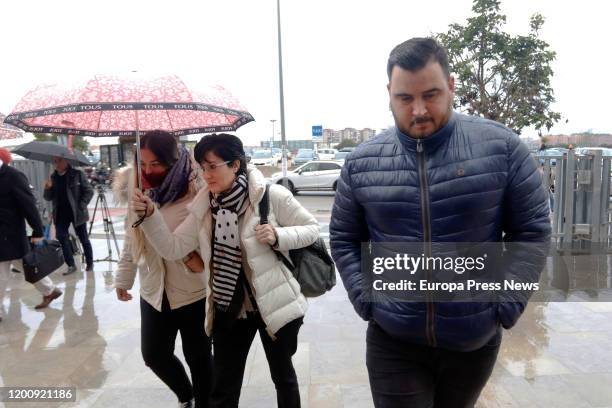 The mother of little Julen, Victoria Garcia, the lawyer Antonia Barba, and the father Jose Rosello, are seen arriving to the Malaga City of Justice...