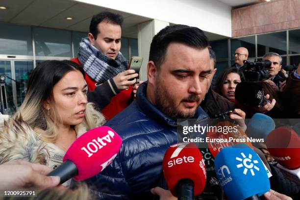 Julen Rosello´s parents, Victoria Garcia and Jose Rosello , are seen talking to the press after the oral hearing against the property owner of...