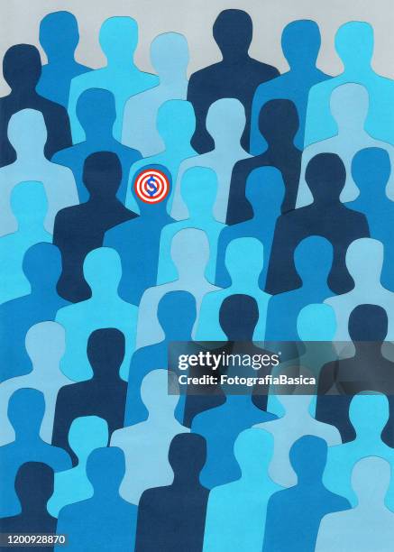 man targeted with dollar sign - headshot backdrop stock illustrations