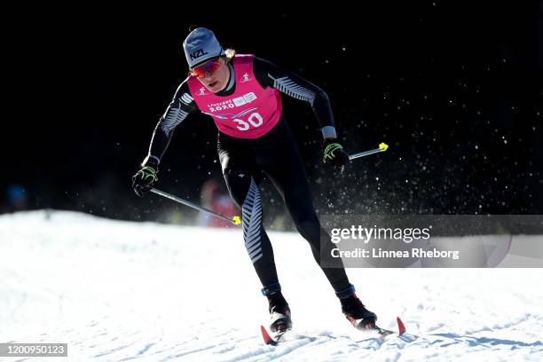 Campbell Wright of New Zealand competes in Men's 10km Classic in Cross-Country Skiing during day 12 of the Lausanne 2020 Winter Youth Olympics at...