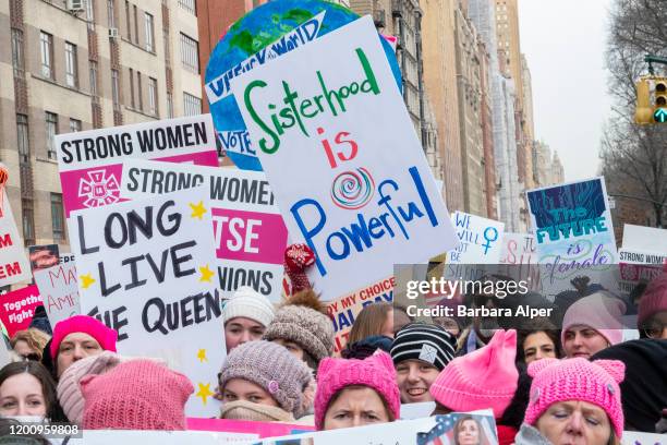 The 4th Annual Women's March gathered at Columbus Circle in NYC, January 18, 2020.