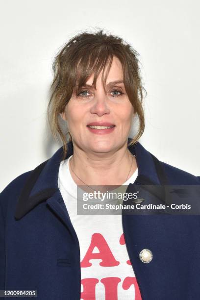 Emmanuelle Seigner attends the Alexandre Vauthier Haute Couture Spring/Summer 2020 show as part of Paris Fashion Week on January 21, 2020 in Paris,...