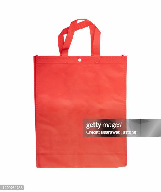 orange eco bags, eco cloth bags to reduce global warming, shopping bags eco burlap, woven fabric recycling bag violet orange, - stofftasche stock-fotos und bilder