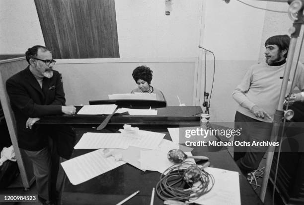 American music producer Jerry Wexler , American singer, songwriter, pianist, and civil rights activist Aretha Franklin , and American recording...