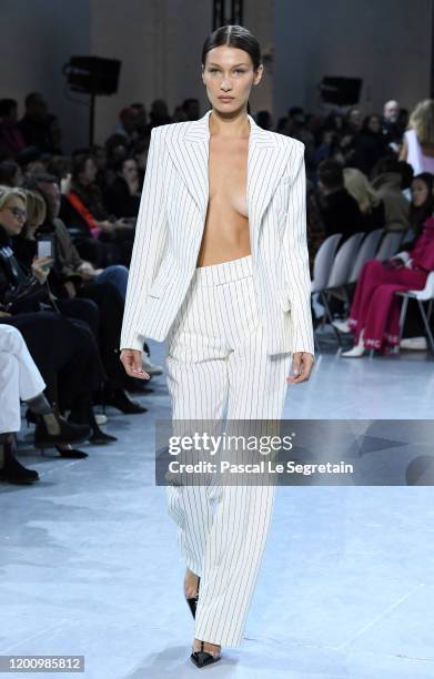 Model Bella Hadid walks the runway during the Alexandre Vauthier Haute Couture Spring/Summer 2020 show as part of Paris Fashion Week on January 21,...