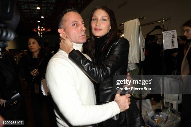 Bella Hadid is seen with Designer Alexandre Vauthier backstage after the Alexandre Vauthier Haute Couture Spring/Summer 2020 show as part of Paris...