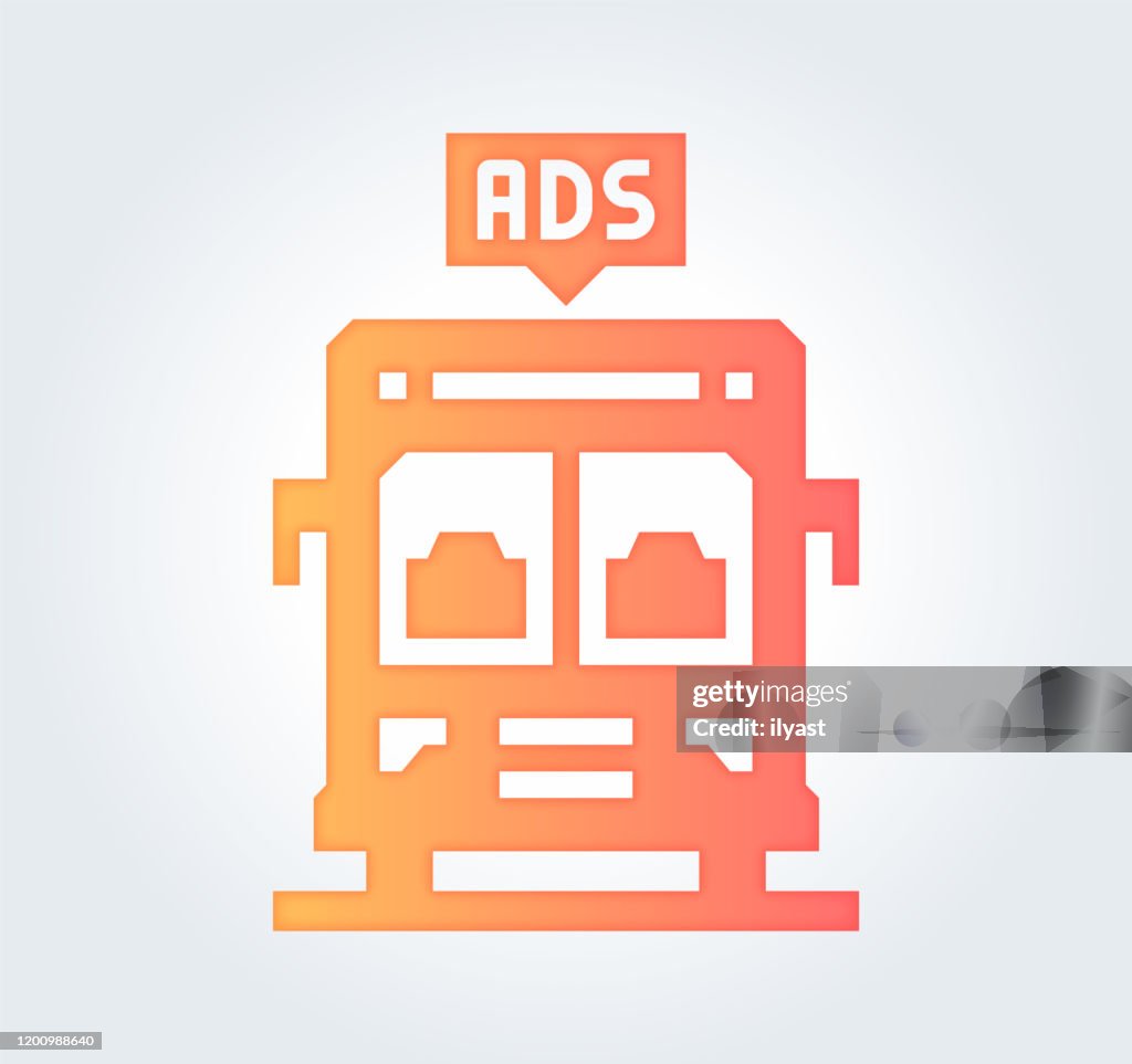 Public Transport Advertising Gradient & Fill Color Icon Design