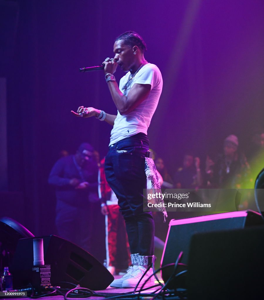 Lil Rae Alanta Rapper Rapper Lil Baby performs at