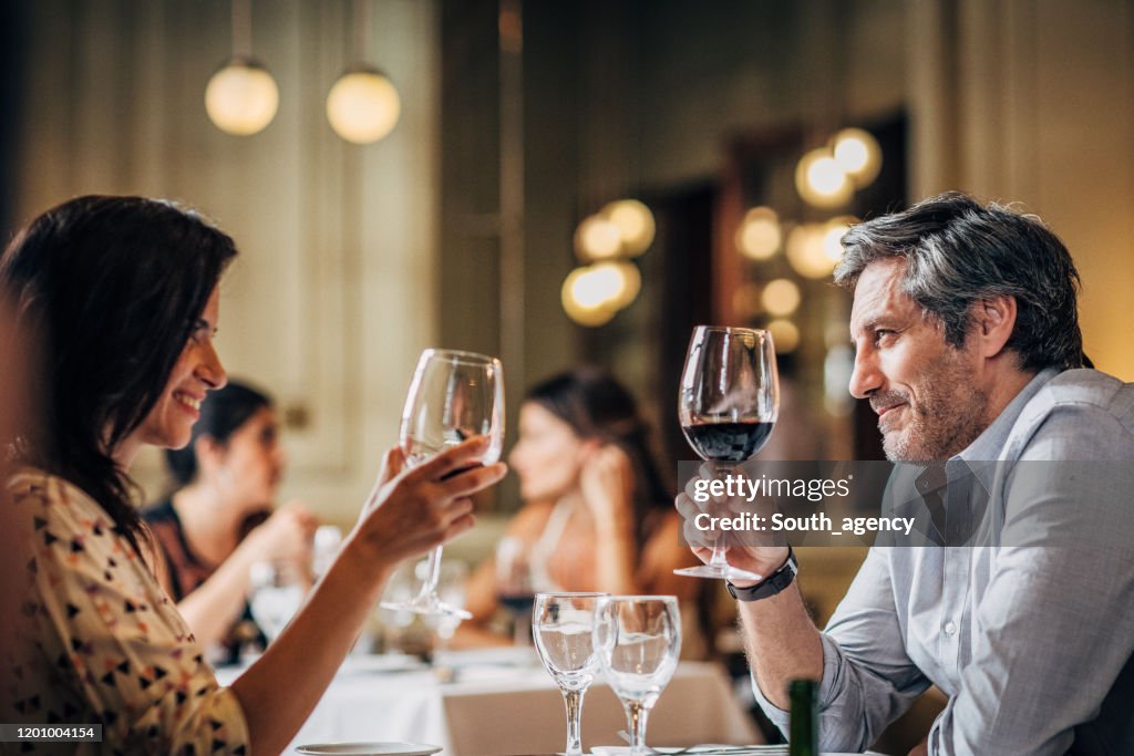 Mature couple on a date