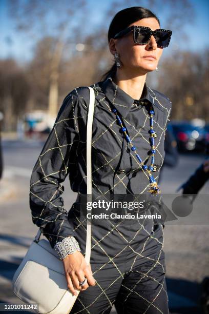 Giovanna Battaglia Engelbert attends the Chanel Haute Couture Spring/Summer 2020 show as part of Paris Fashion Week on January 21, 2020 in Paris,...