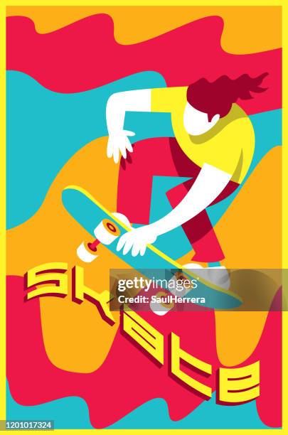 skate - skating stock illustrations