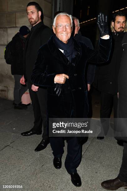 Giorgio Armani attends the Giorgio Armani Prive Haute Couture Spring/Summer 2020 show as part of Paris Fashion Week on January 21, 2020 in Paris,...