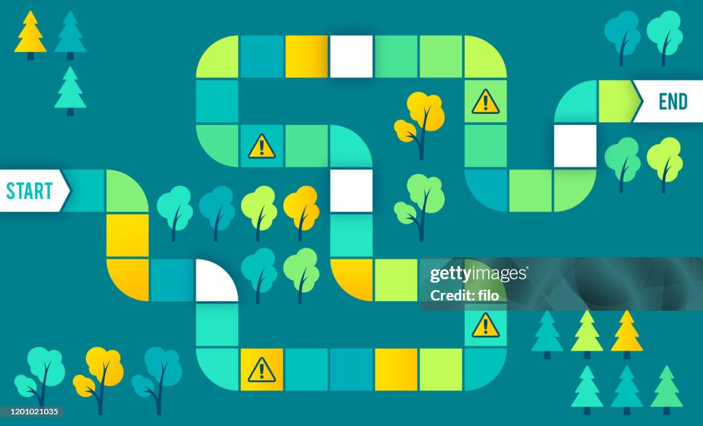 Doolhof bordspel puzzel stappen proces