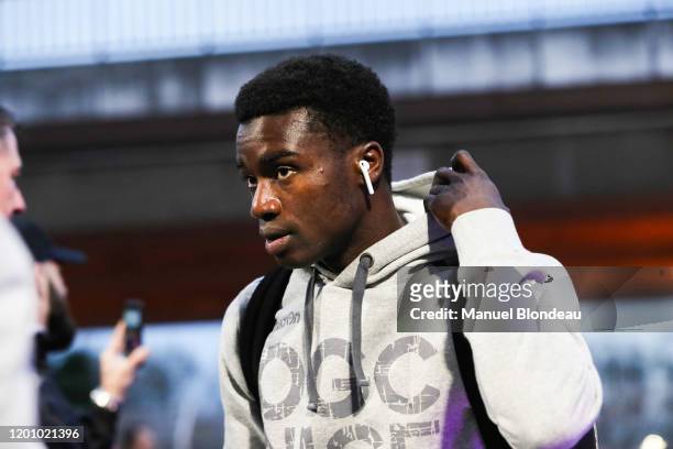 Moussa WAGUE of Nice during the Ligue 1 match between Toulouse and Nice at Stadium Municipal on February 15, 2020 in Toulouse, France.