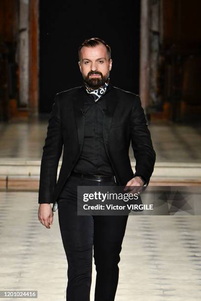 Fashion designer Julien Fournie walks the runway during the Julien Fournie Haute Couture Spring/Summer 2020 fashion show as part of Paris Fashion...