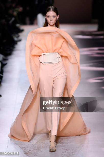 France – January 21: A model walks the runway during the Givenchy Haute Couture Spring/Summer 2020 show as part of Paris Fashion Week on January 21,...