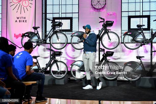 LeBron James speaks onstage, partnering with Lyft and UNINTERRUPTED to Announce New LyftUp Initiative Expanding Transportation Access for Communities...