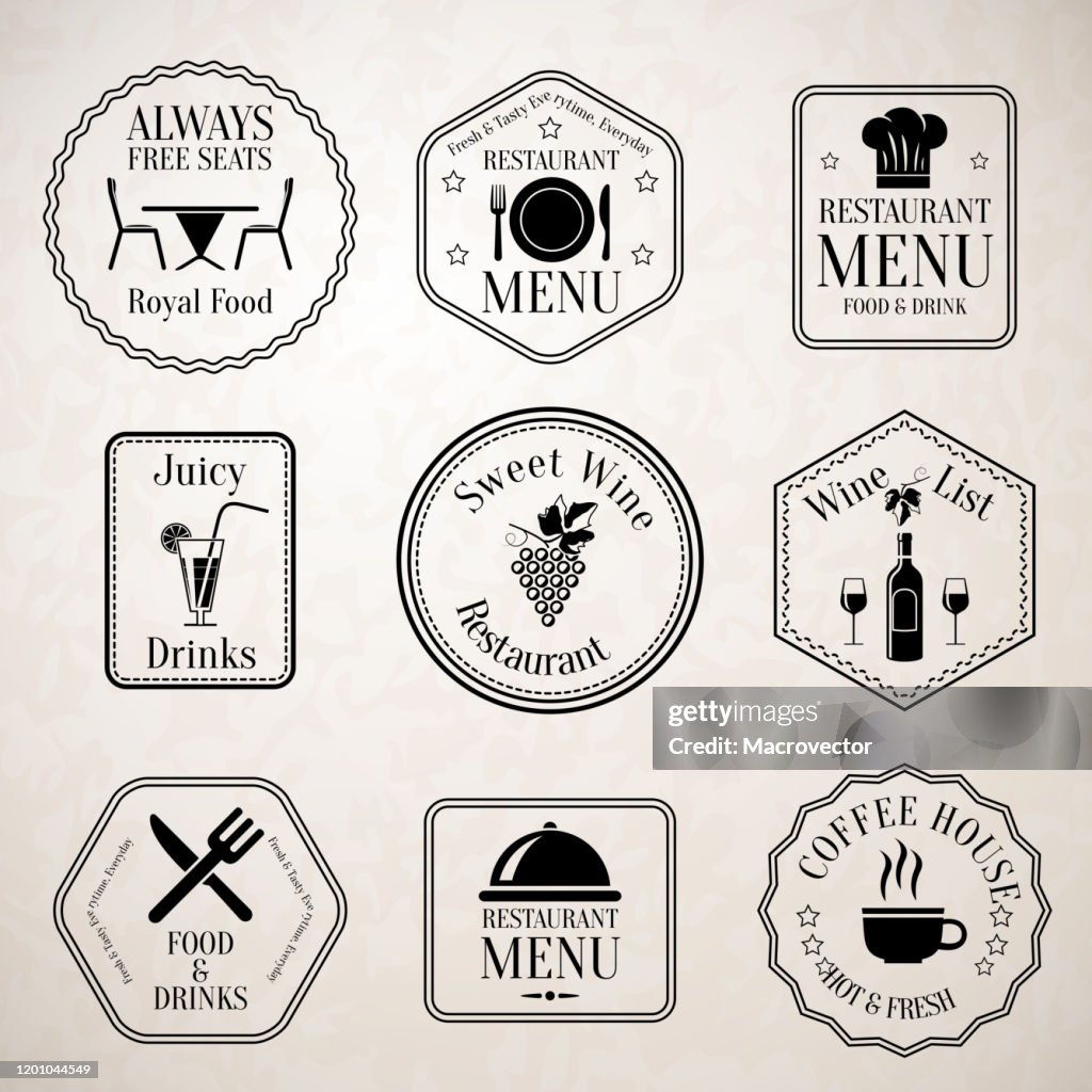 Restaurant Map Labels Restaurant Labels Black High-Res Vector Graphic - Getty Images