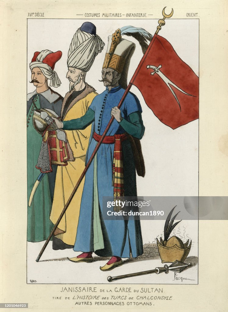 Janissary de la guardia del sultán, moda otomana del siglo XVI