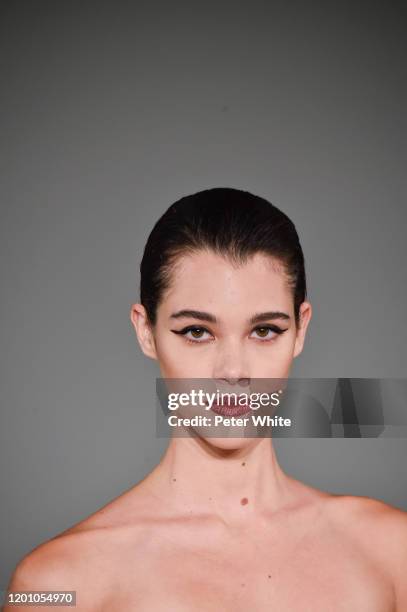 Pauline Hoarau walks the runway during the Alexis Mabille Haute Couture Spring/Summer 2020 show as part of Paris Fashion Week on January 21, 2020 in...