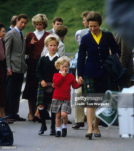 Princess Diana, Prince Charles,Princess Anne, Prince Andrew, Prince Edward,Zara Phillips, Peter Phillips and the Queen Mother sighting on August 9,...