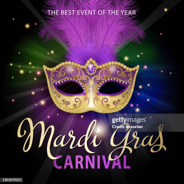 illustrations, cliparts, dessins animés et icônes de mardi gras carnival mask - carnaval réjouissances