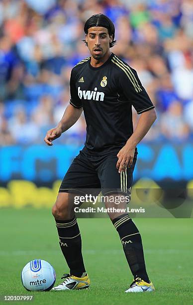 Sami Khedira of Real Madrid in action during the Pre-Season Friendly match between Leicester City and Real Madrid at The King Power Stadium on July...