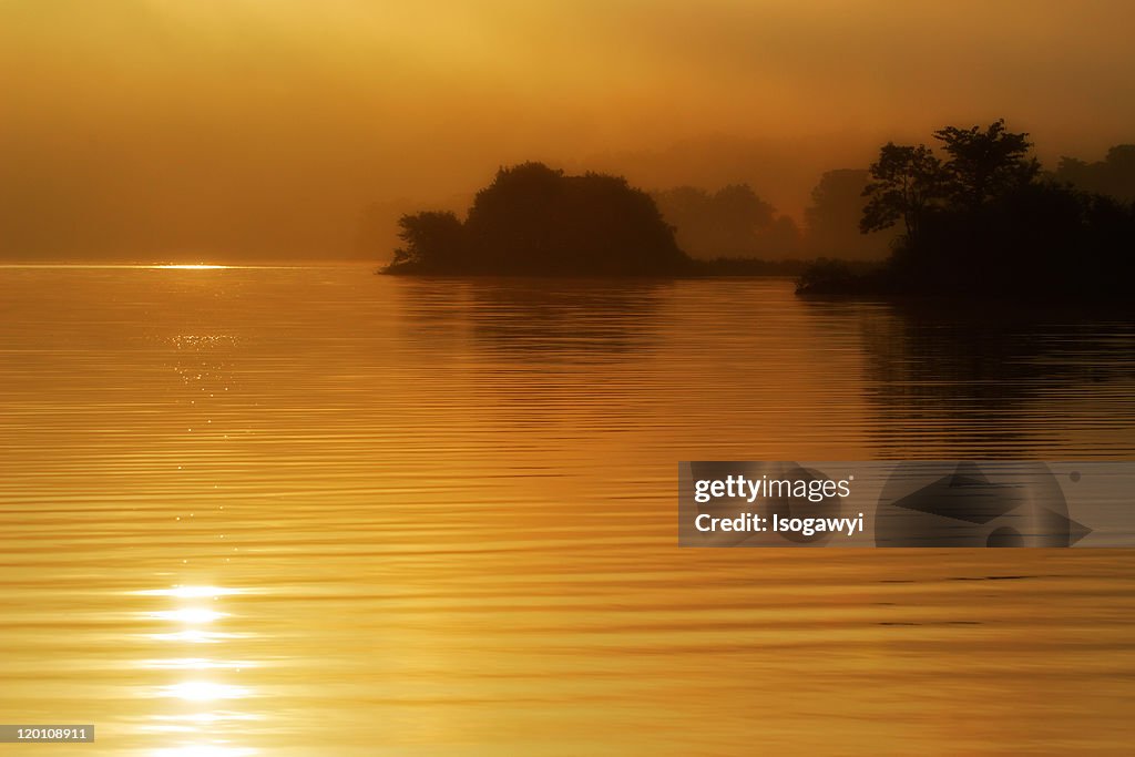 Lake at sunrise