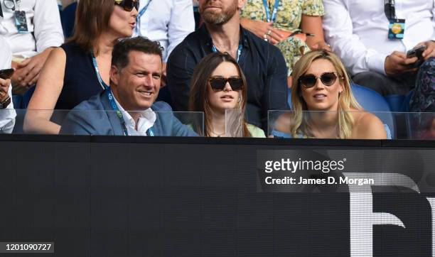 Channel Nine's Today show host Karl Stefanovic, his daughter Ava Willow Stefanovic, and wife Jasmine Stefanovic attend day three of the 2020...