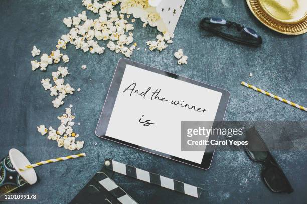 and the winner is..message inlightbox - movie actor stock pictures, royalty-free photos & images