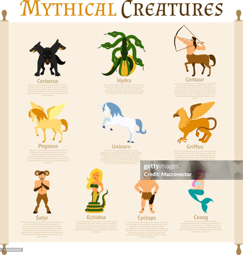 Creatures Mind Map Mythical Creatures Infographics High-Res Vector Graphic - Getty Images