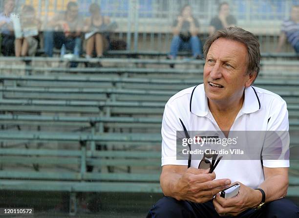Manager Neil Warnock of Queens Park Rangers looks on from the bench during the Trofeo Bortolotti match between Queens Park Rangers and SC Braga at...