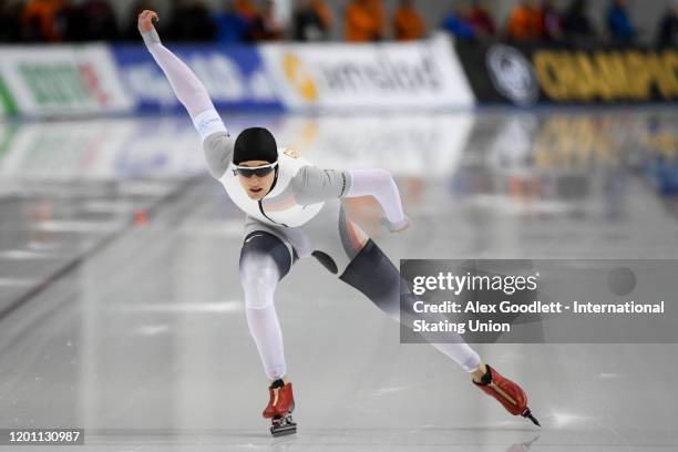 Jeremias Marx of Germany competes in the men's 1000 meter during the ISU World Single Distances Speed Skating Championships on February 15, 2020 in...