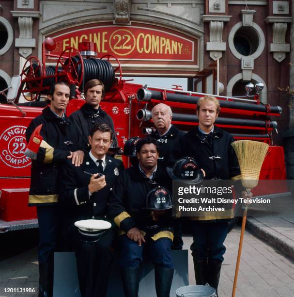 Gregory Sierra, John Fink, J Pat O'Malley, Daniel Fortus, David Ketchum, Johnny Brown promotional photo for the ABC tv series unsold pilot 'Where's...