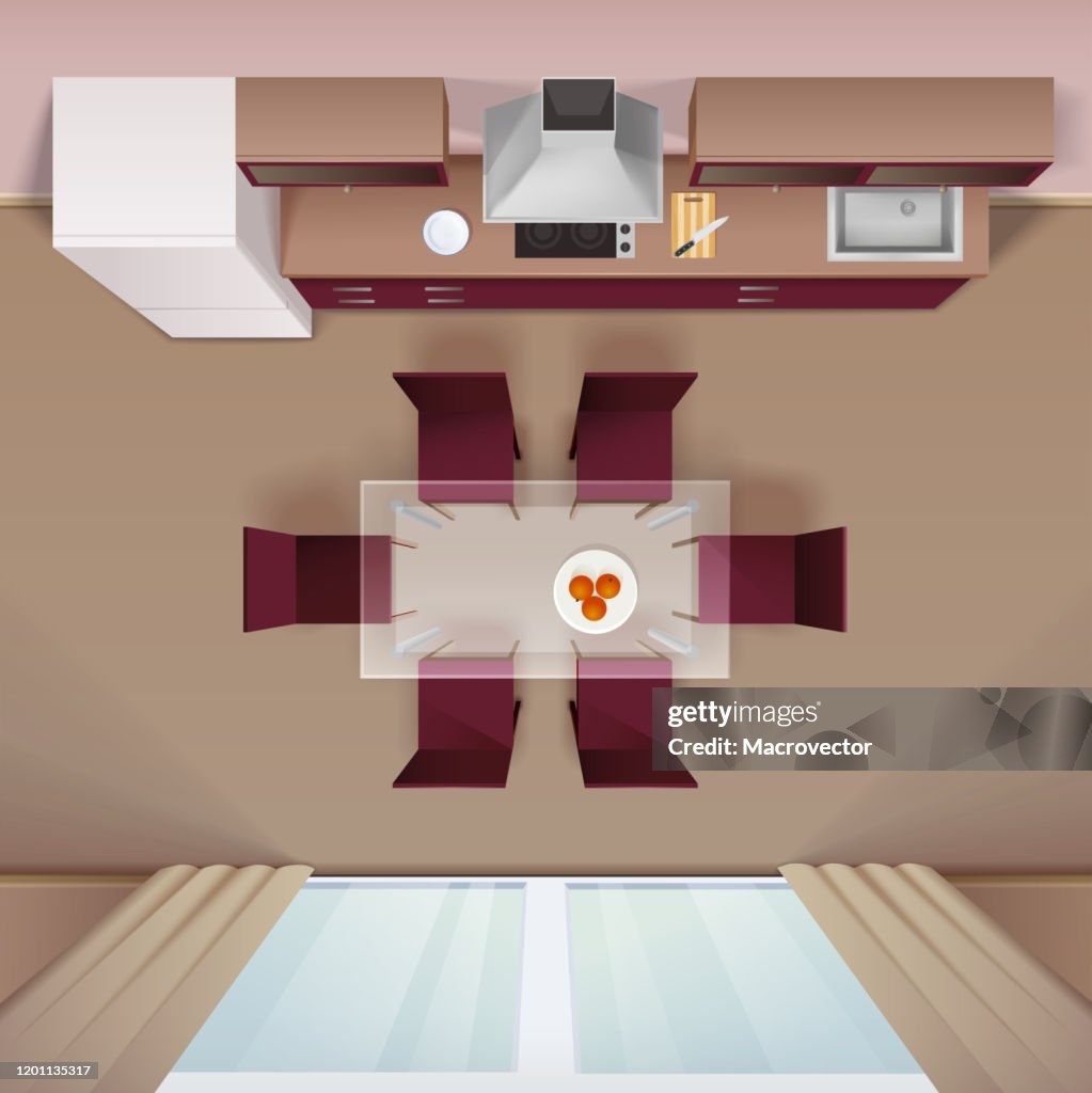 Kitchen Realistic Top View High-Res Vector Graphic - Getty Images