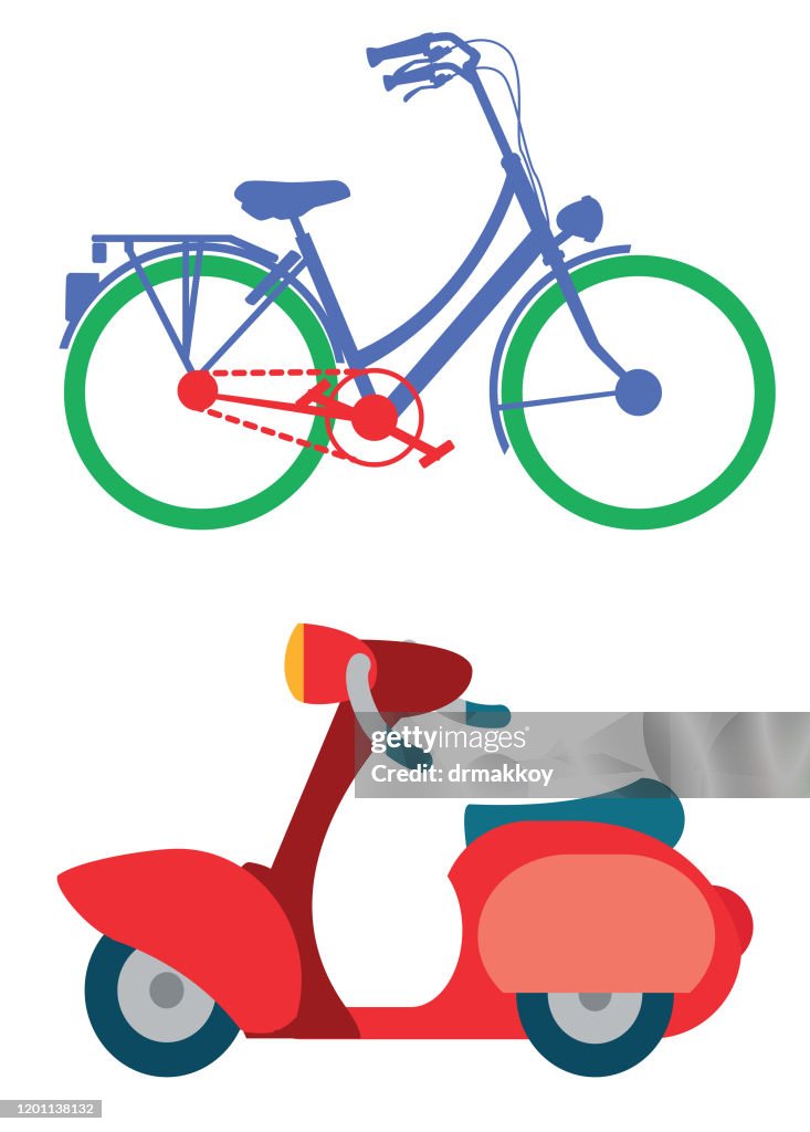 Vélo et vespa