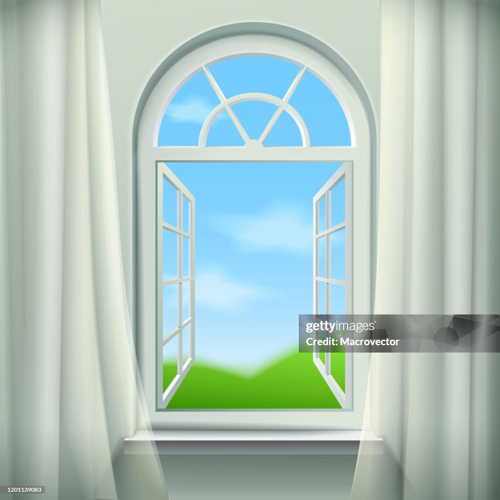 Arched Windows Realistic Open High-Res Vector Graphic - Getty Images