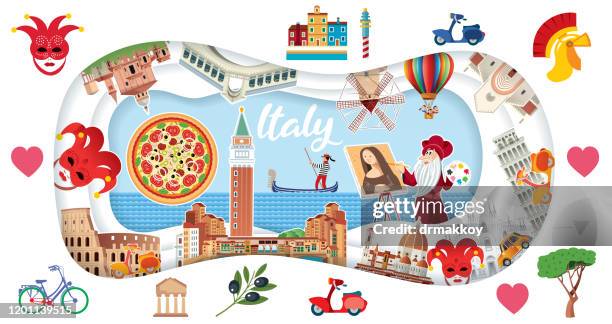 italien reisen - brescia stock-grafiken, -clipart, -cartoons und -symbole
