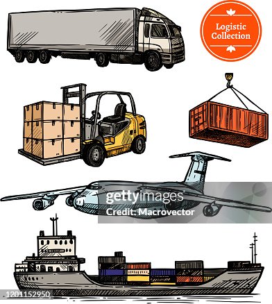 Logistics Color Set High-Res Vector Graphic - Getty Images