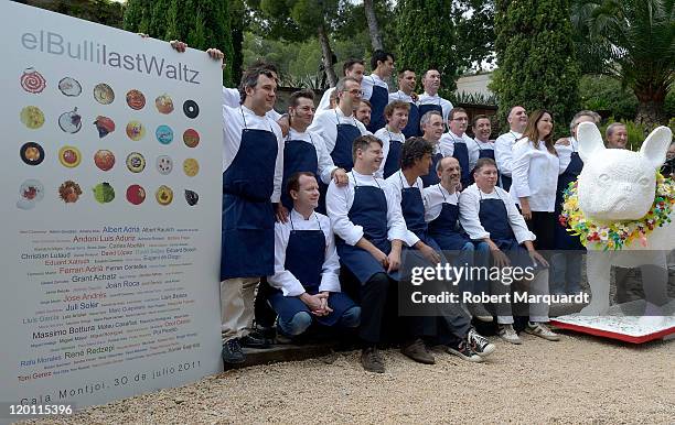 Chef Ferran Adria gives a press conference on the last day for restaurant El Bulli before closing its door on July 30, 2011 in Girona, Spain. After...