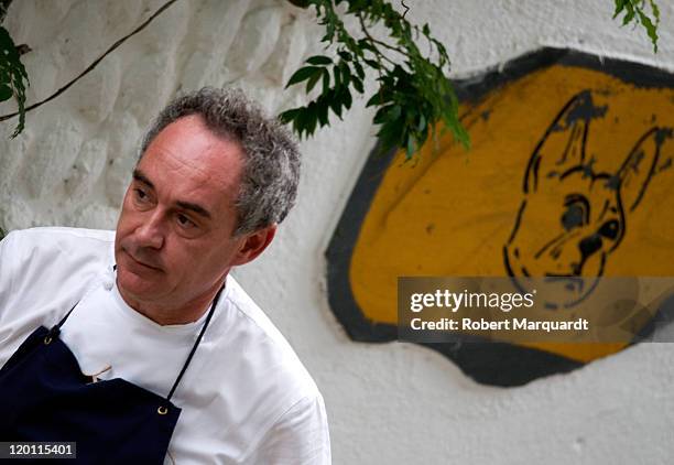 Chef Ferran Adria gives a press conference on the last day for restaurant El Bulli before closing its door on July 30, 2011 in Girona, Spain. After...