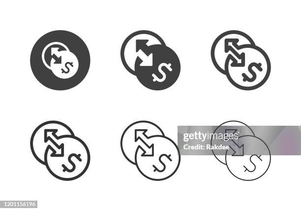 currency exchange icons - multi series - jersey city stock illustrations