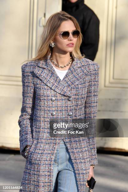 Sasha Luss attends the Chanel Haute Couture Spring/Summer 2020 show as part of Paris Fashion Week on January 21, 2020 in Paris, France.
