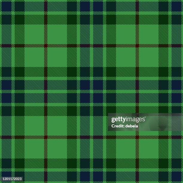 green and blue scottish tartan plaid textile pattern - kitchen wallpaper pattern stock illustrations