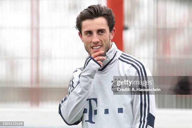 Alvaro Odriozola of FC Bayern Muenchen during a training session at Saebener Strasse training ground on January 22, 2020 in Munich, Germany.