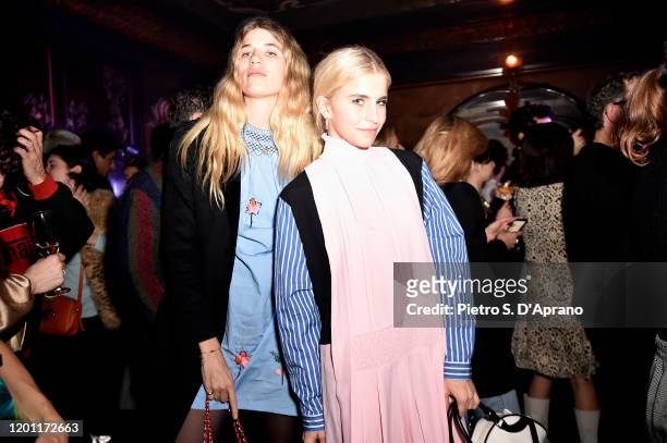 Veronika Heilbrunner and Caroline Daur attend Prada Mode Paris Day 2 on January 20, 2020 in Paris, France.