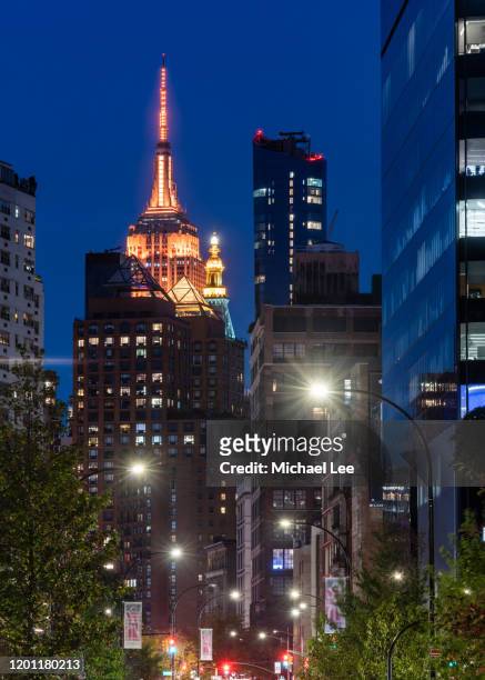 cooper square twilight - new york - east village stock pictures, royalty-free photos & images