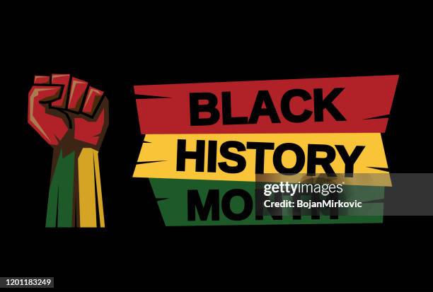 black history month card. vector - black civil rights stock illustrations