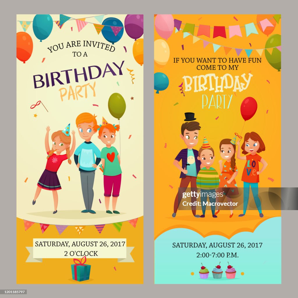 Kids Rave Invite Kids Party Invitation High-Res Vector Graphic - Getty Images