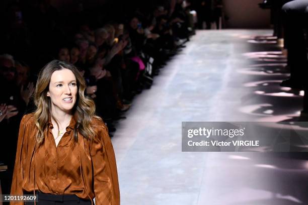 Fashion designer Clare Waight Keller walks the runway during the Givenchy Haute Couture Spring/Summer 2020 fashion show as part of Paris Fashion Week...